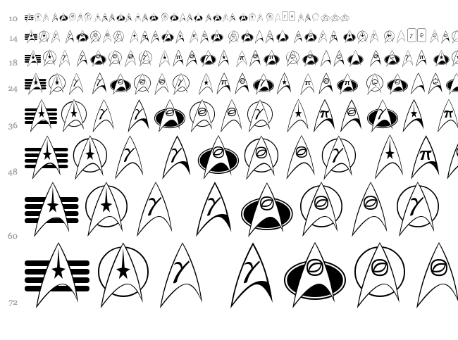 Trek Arrowheads font waterfall